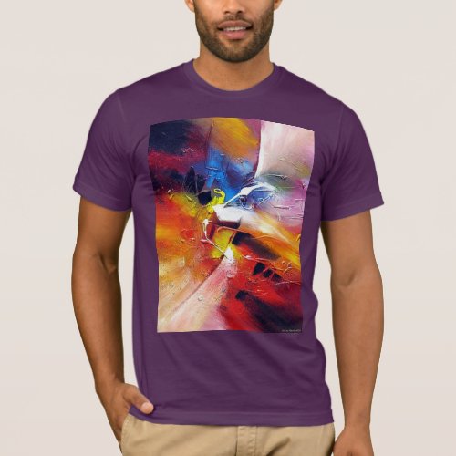 Modern Abstract Art Painting Template Eggplant T_Shirt