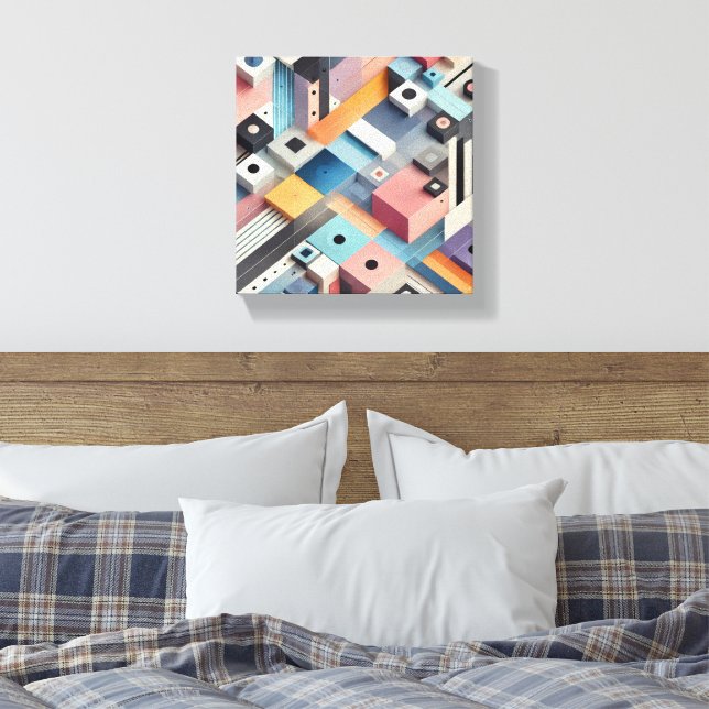 modern abstract Art Pattern Canvas Print (Insitu(Bedroom))