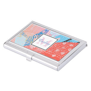 Modern Abstract Art Pattern Personalised  Business Card Case