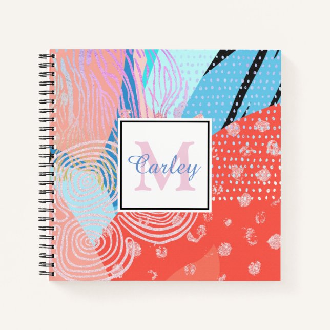 Modern Abstract Art Pattern Personalised Notebook (Front)