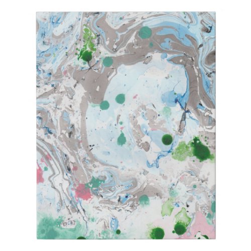 Modern Abstract Art Pink Blue Green White Trendy Faux Canvas Print