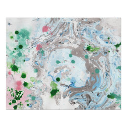 Modern Abstract Art Pink Blue Green White Trendy Poster