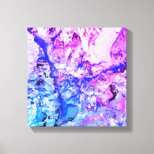 Modern Abstract Art Pink Blue Purple White Canvas Print