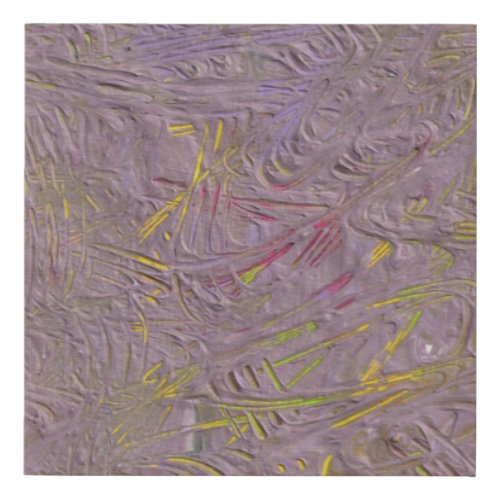 Modern Abstract Art Pink Purple Yellow Green Black Faux Canvas Print