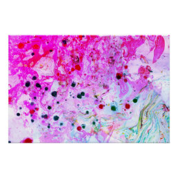 Modern Abstract Art Pink Red Green Trendy Poster