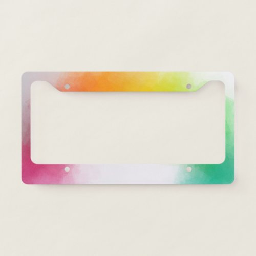Modern Abstract Art Pink Red Yellow Orange Blue License Plate Frame