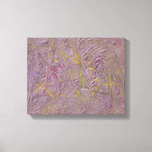 Modern Abstract Art Pink Yellow Green Trendy Canvas Print