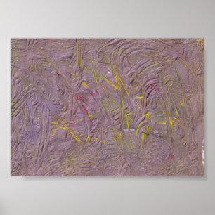 Modern Abstract Art Pink Yellow Green Trendy Poster