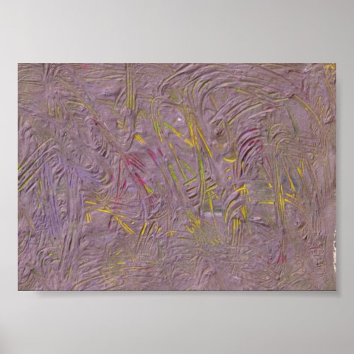 Modern Abstract Art Pink Yellow Green Trendy Poster