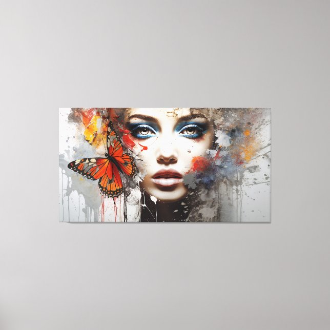 Modern Abstract Art Print – Gold Texture Oil Canva (Front)