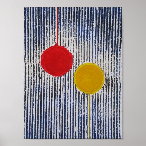 Modern Abstract Art Red and Yellow Spot Poster