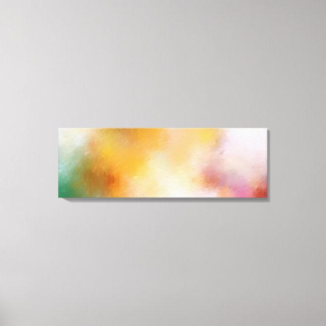 Modern Abstract Art Red Pink Yellow Green Blue Canvas Print (Front)
