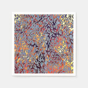 Modern Abstract Art Red Yellow Black Napkins