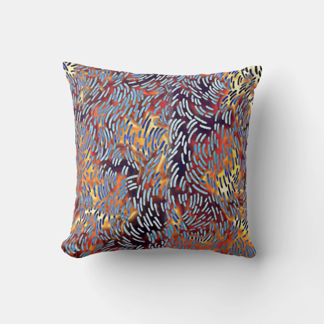 Modern Abstract Art Red Yellow Black Throw Pillow (Front)