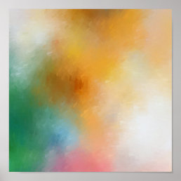 Modern Abstract Art Red Yellow Blue Green Pink Poster