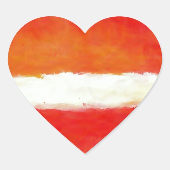 Modern Abstract Art - Rothko Style Heart Sticker (Front)