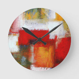 Modern Abstract Art Round Clock