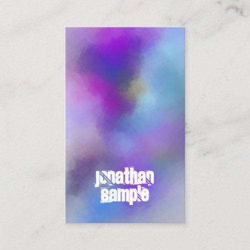 Modern Abstract Art Template Distressed Text Business Card