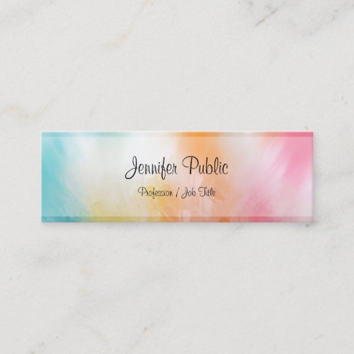 Modern Abstract Art Template Trendy Colorful Mini Business Card