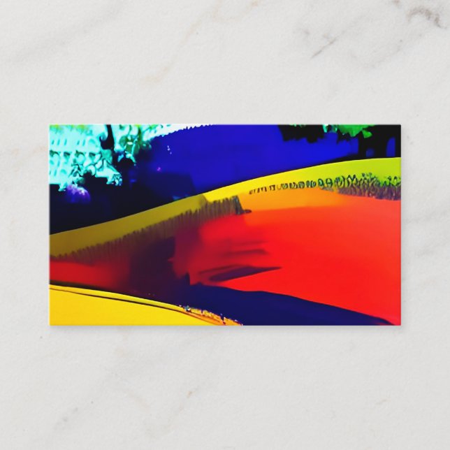 Modern Abstract Art Texture Colorful Business Card (Front)