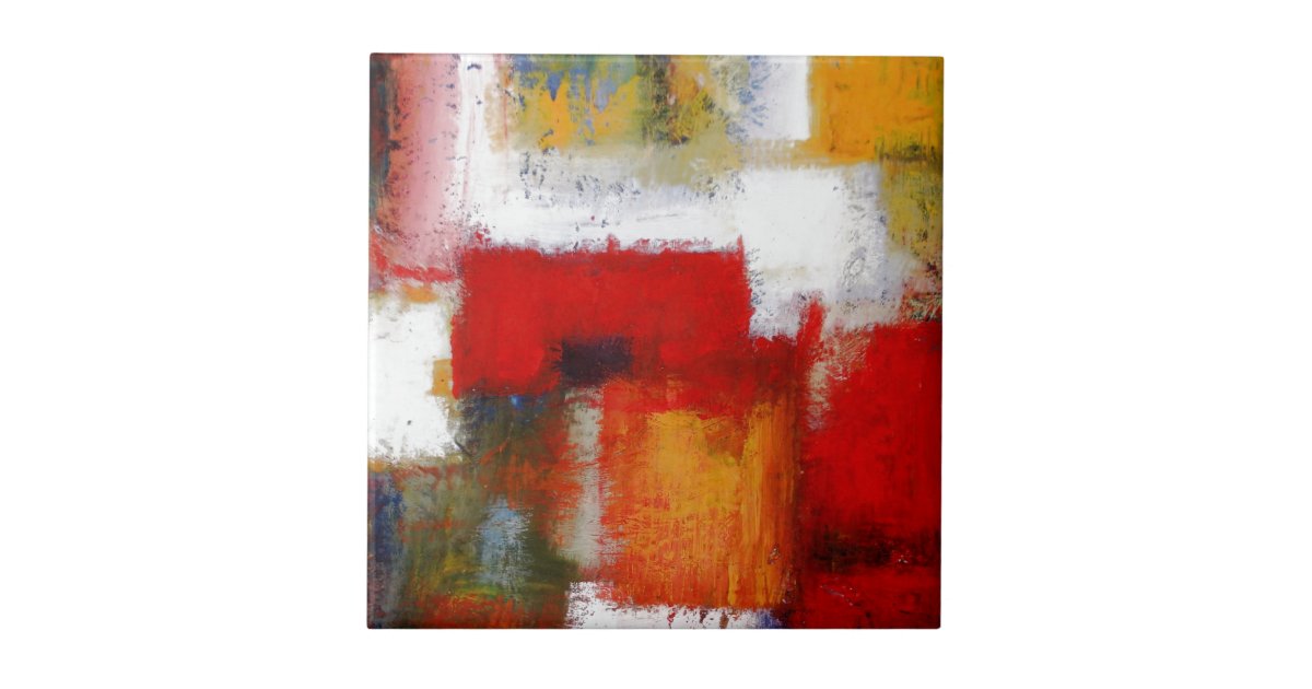 Modern Abstract Art Tile | Zazzle