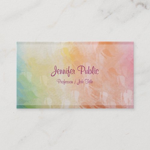 Modern Abstract Art Trendy Colorful Design Elegant Business Card