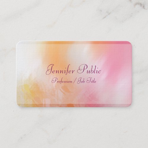 Modern Abstract Art Trendy Colorful Luxury Elegant Business Card