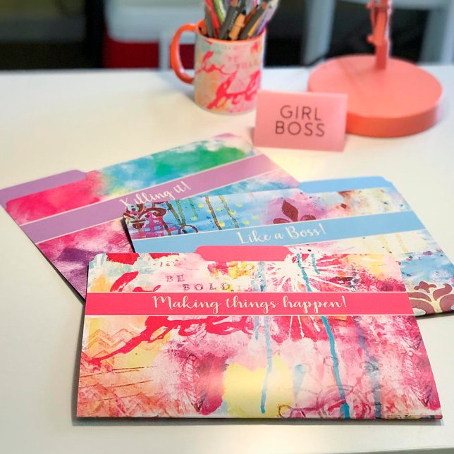 Modern Abstract Art Trendy Pastel Cute Colorful File Folder (Creator Uploaded)