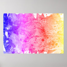 Modern Abstract Art Trendy Red Pink Blue Purple Poster