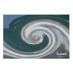 Modern Abstract Art Tsunami! Faux Canvas Print