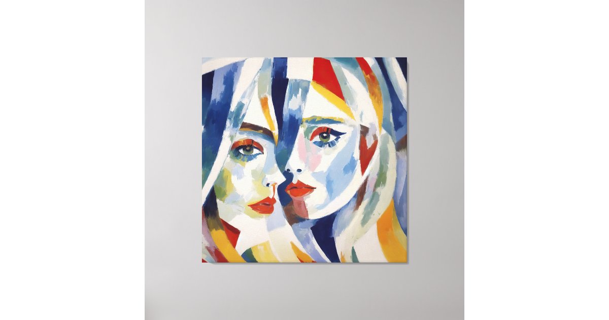 Modern abstract art Twins Canvas Print | Zazzle