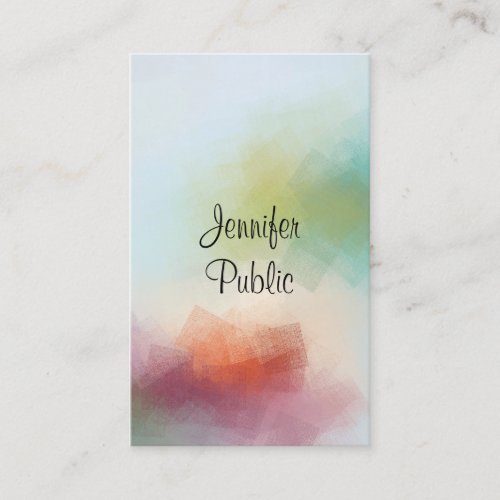 Modern Abstract Art Typography Trendy Vertical Business Card