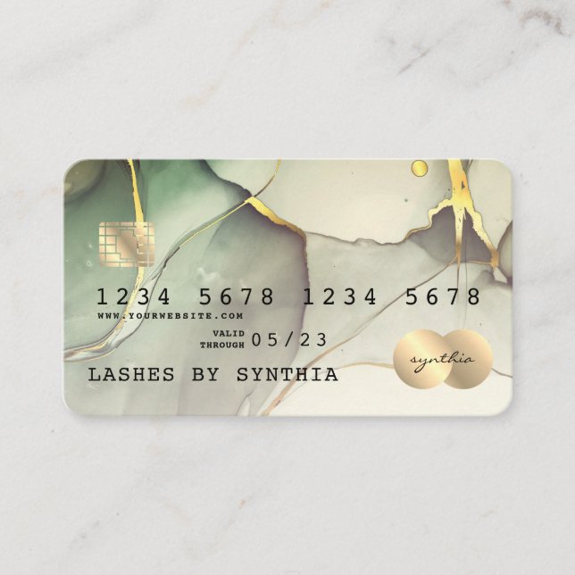 Modern Abstract Art Watercolor Credit Card Style (Front)