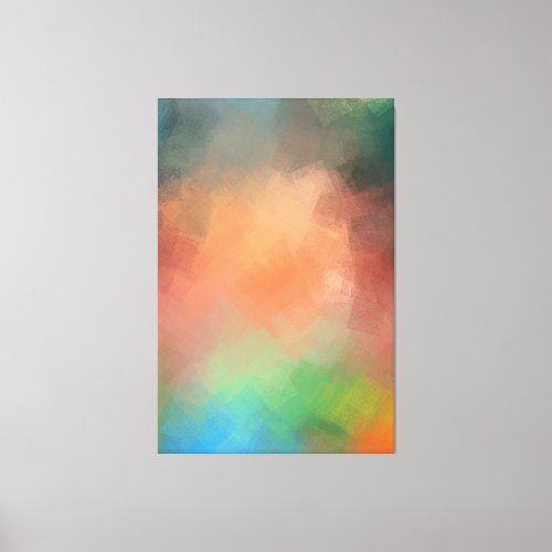 Modern Abstract Art Yellow Red Blue Green Colorful Canvas Print