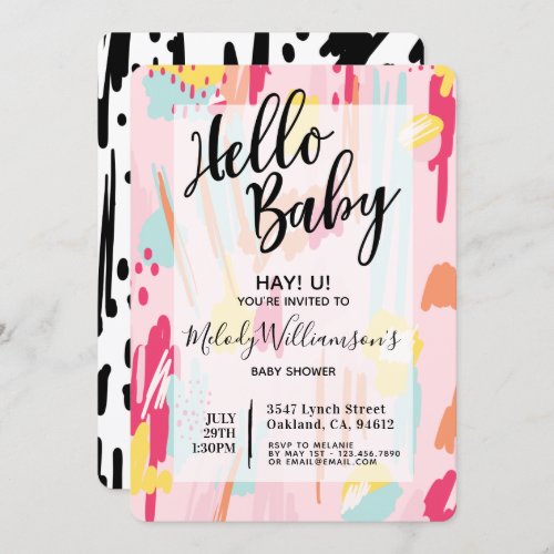 Modern Abstract Artistic Baby Shower Invitation