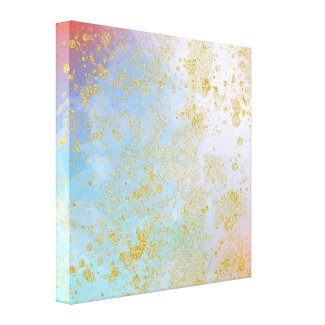 Modern Abstract Artistic Faux Gold Glitter Paint  Canvas Print