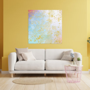 Modern Abstract Artistic Faux Gold Glitter Paint  Canvas Print