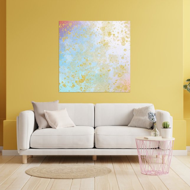 Modern Abstract Artistic Faux Gold Glitter Paint  Canvas Print (Creator Uploaded)