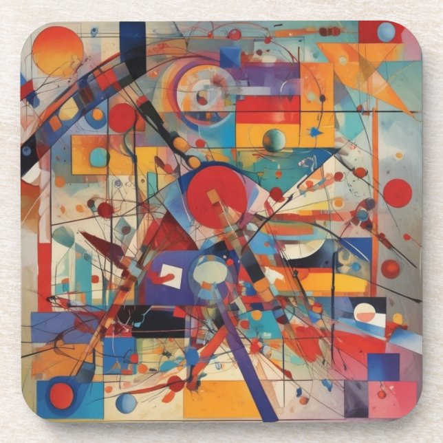 Modern Abstract Artwork Beverage Coaster (Front)