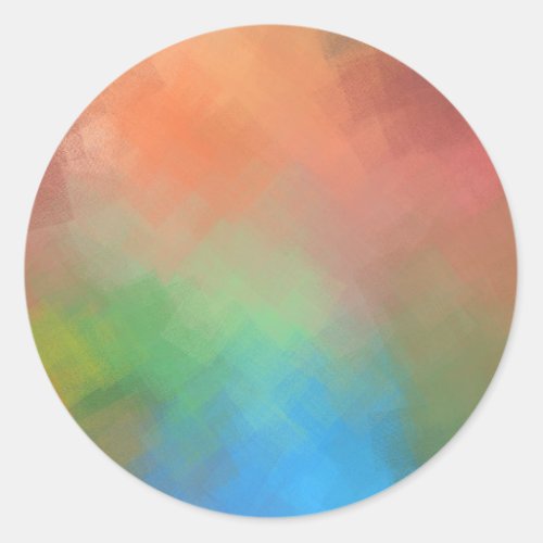 Modern Abstract Artwork Colorful Blank Template Classic Round Sticker