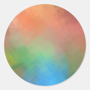 Modern Abstract Artwork Colorful Blank Template Classic Round Sticker