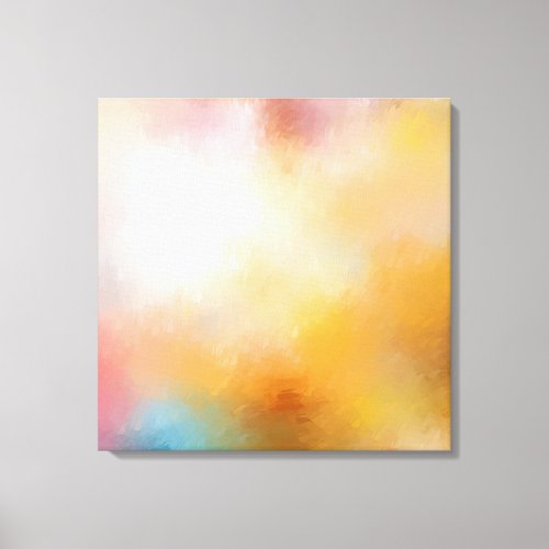 Modern Abstract Artwork Green Blue Yellow Red Pink Canvas Print