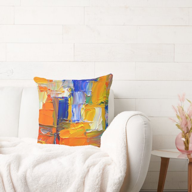 Modern Abstract Artwork Throw Pillow (Couch)