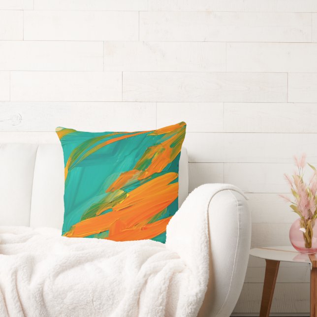Modern Abstract Artwork Throw Pillow (Couch)