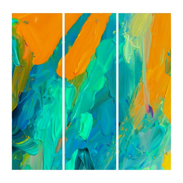 Modern Abstract Artwork Triptych (Front)