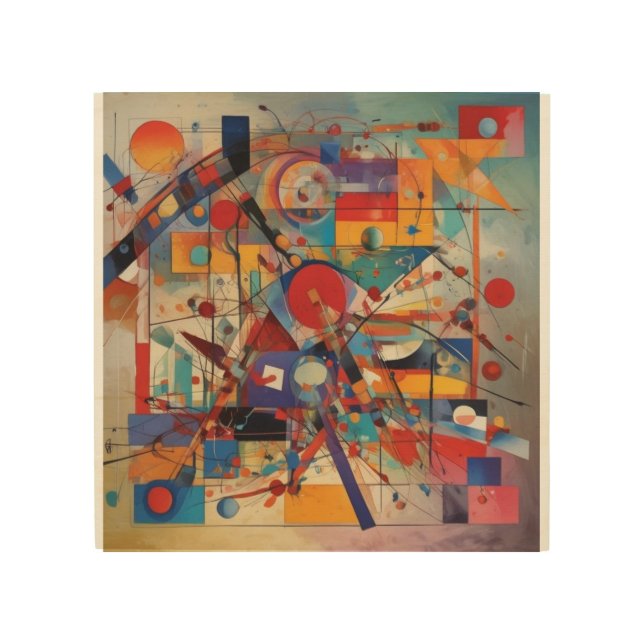 Modern Abstract Artwork Wood Wall Art (Front)