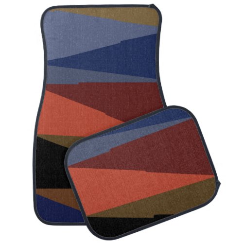Modern abstract asymmetrical triangle pattern  car floor mat