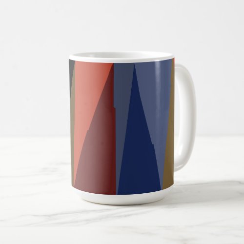 Modern abstract asymmetrical triangle pattern  coffee mug