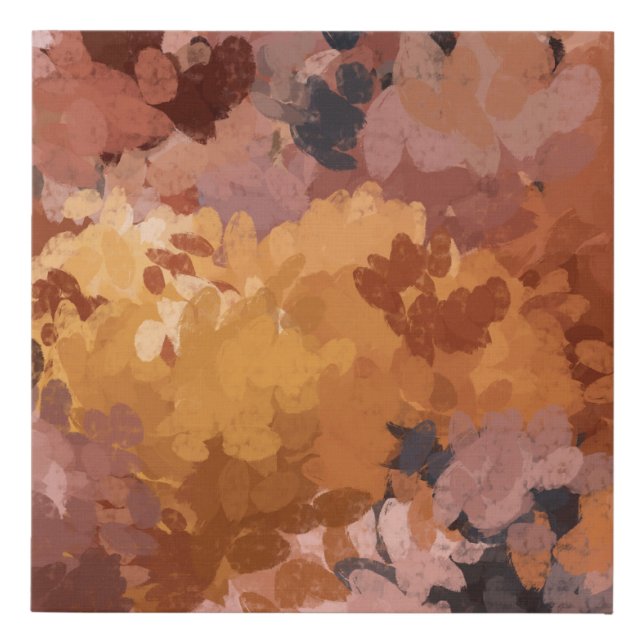Modern Abstract Autumn Art Pattern Faux Canvas Print (Front)