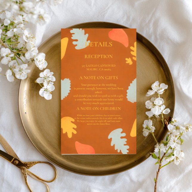 Modern Abstract Autumn Information Enclosure Card (Creator Uploaded)
